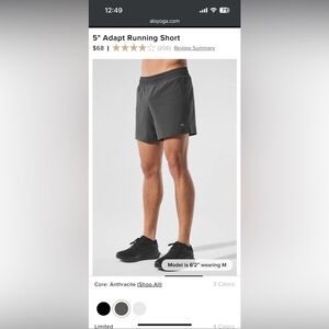 Alo Yoga Anthracite Running Shorts